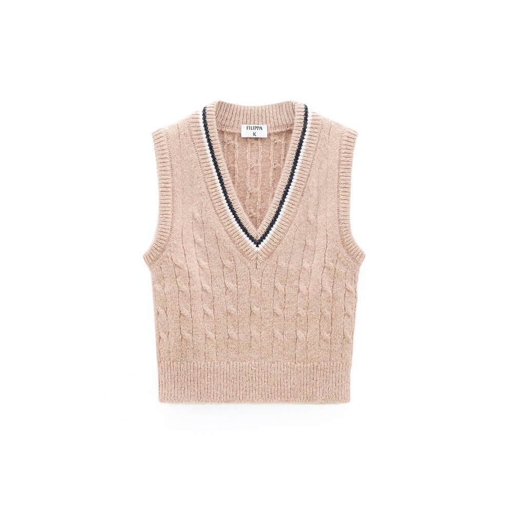 Lailezou Women's V Neck Knit Sweater Vest
